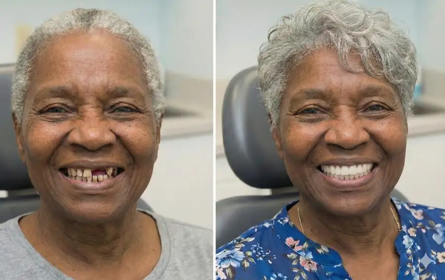 Dental implants before and after seniors