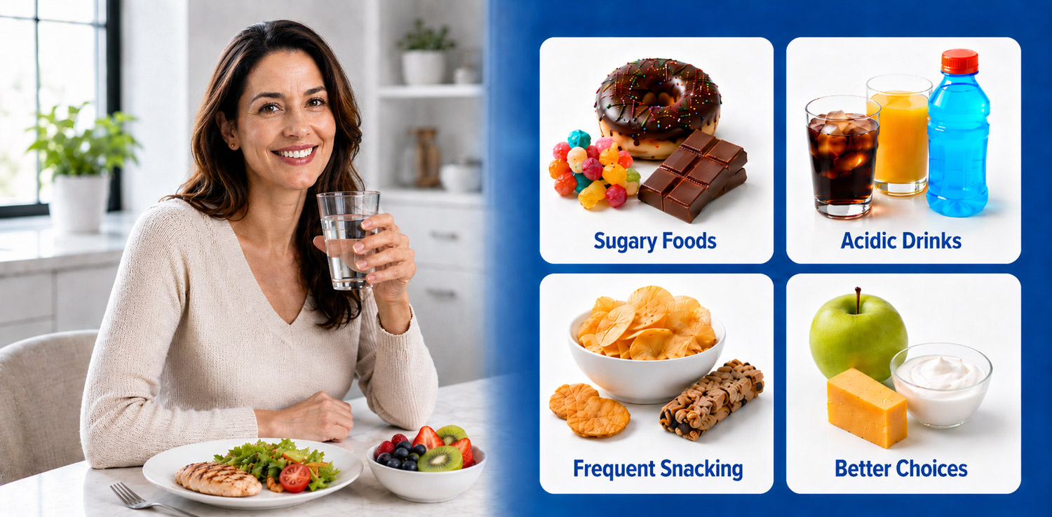 A woman drinks a glass of water with her meal